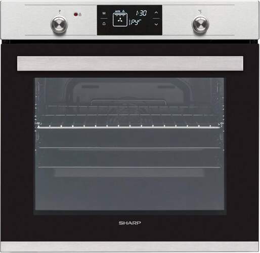 Horno Pirolítico Sharp K-71V28IM2-EU - Clase A, 78L, 8 Funciones, Guía Telescópica, 4 Cristales