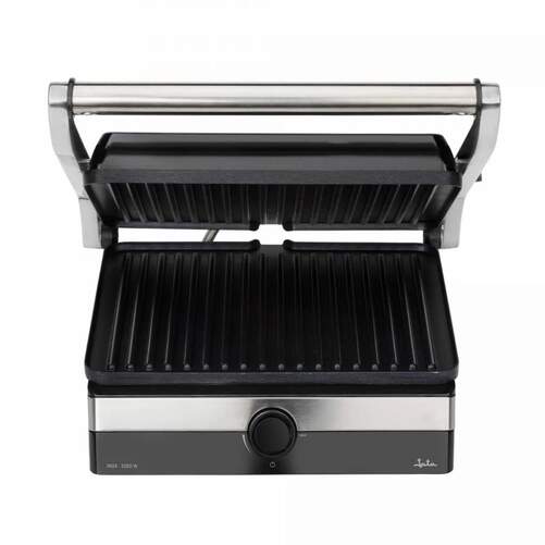 Grill Jata 276999 - A  Rayas, 2000 W, Apertura 180º, 29x23,6 cm, Inox, Negro