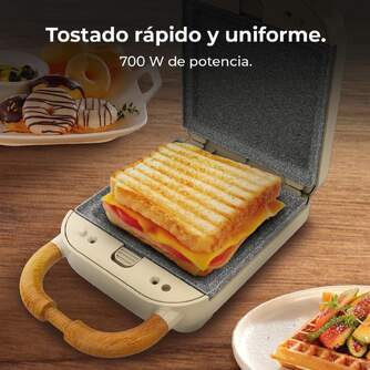 SANDWICH. CECOTEC ROCK%%%#39;NTOAST RETRO ONE BEIGE 1309