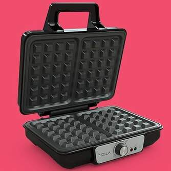 GOFRERA TESLA WM200BX 1000W   INOX, TERMOSTATO