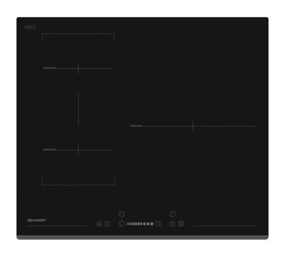 Placa de Inducción Sharp KH-6I34BS00-EU - 3 Zonas, 60cm, 7200W, control deslizante