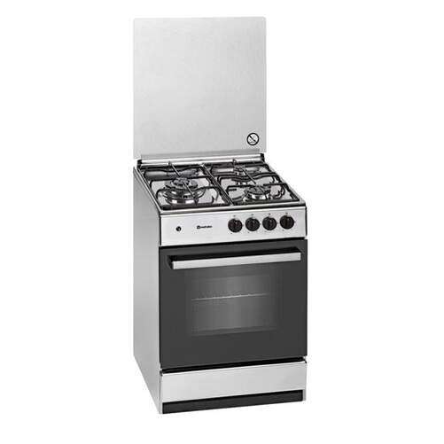 Cocina Gas Natural Meireles G540X - 3 Fuegos, 55x60cm, Válvula Seguridad, Acero Inox