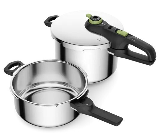 Olla Presi&oacute;n R&aacute;pida Tefal P25843 Secure - 6 y 4 L, 2 Programas, Apto para inducci&oacute;n, Inox