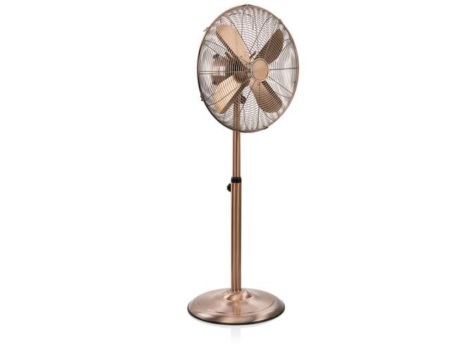 Ventilador Pie Tristar VE-5971 Retro - 50W, Diámetro 40cm, Oscilante, Altura Regulable 125cm, Cobre