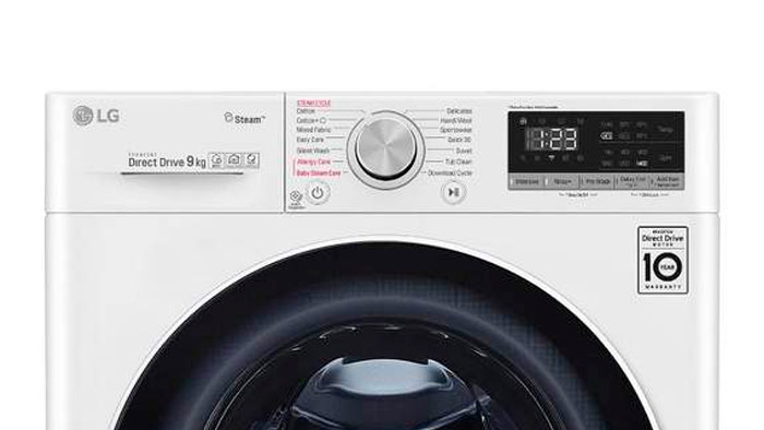 Lavadora LG de 1400 rpm con etiqueta energética A