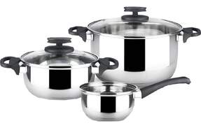 Batería de cocina Magefesa Style 5 Piezas - Cacerolas con tapa de 24/18 cm, Cazo 14 cm