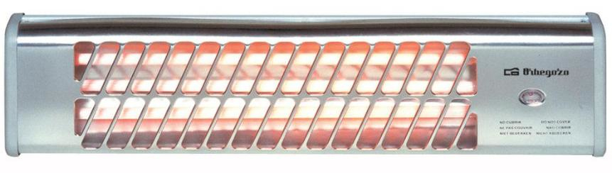 Estufa de ba&ntilde;o Orbegozo BB5000 Metalizada - Montaje en pared, 1200W, 2 potencias