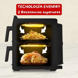 FREIDORA AIRE MOULINEX EZ7568 2700W 10L DOBLE VERT