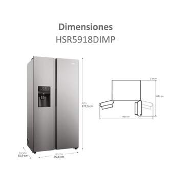 FRI. HAIER HSR5918DIMP 177x91x66 NF INOX DISP