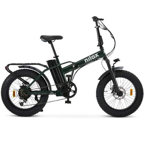Bicicleta Eléctrica Nilox X8 Pro 20X4P - Autonomía 70 min, 6 Velocidades, Verde