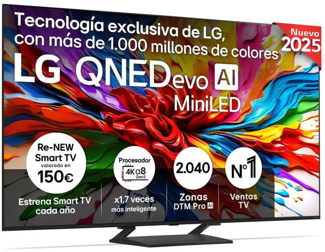TV LG 85" QNED evo MiniLED 85QNED93A6A - 4K Ultra HD, WebOS, 120 Hz, Dolby Atmos 40W, HDR10