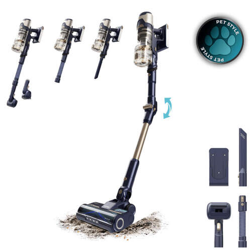 Aspiradora Escoba Cecotec Conga Rockstar RS80 Pet Flex - 600 W, Autonom&iacute;a 65 min., LED verde, Negro