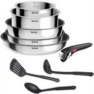Lote de sartenes Tefal L881S04 - Set Ingenio, sartenes de 24 y 28 cm, mango extrahible, utensilios