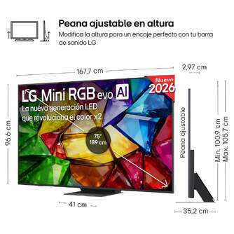 TV LG 75%%%quot; 75MRGB87B6B UHD MICRORGB A8 144HZ W26