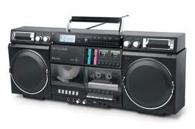 Radio Cassette CD BT Muse M-380 GB - Negro, FM, USB, lector de tarjetas, 2 tomas de micro