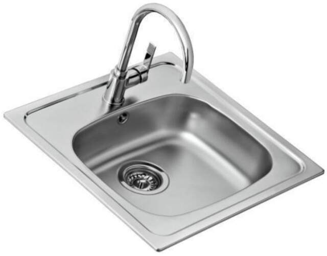 Fregadero Teka B&aacute;sico 500 1C - Una cubeta, Encastre, Cromo mate