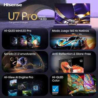TV HISENSE 55%%%quot; 55U7S PRO UHD MINILED SMARTTV 165HZ