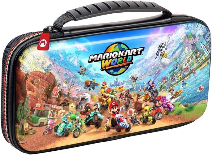 Funda de transporte para Nintendo Switch 2 Mario Kart World - Incluye gamuza y bolsillos para juegos