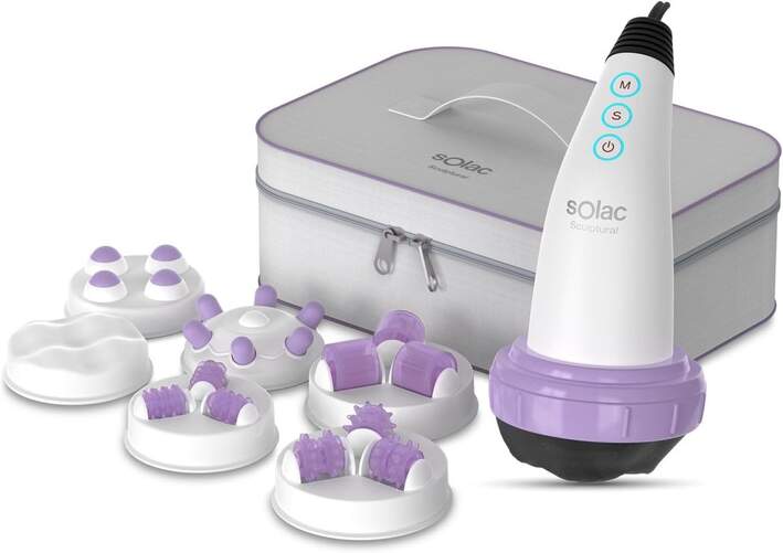 Masajeador Sculptural Solac ME7714 - 3000rpm, masaje orbital, presión neumática, calor relajante