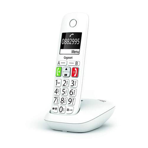Teléfono Inalámbrico Gigaset E260 - Blanco, pantalla 2", identificador llamadas, remarcado