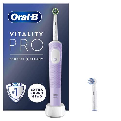 Cepillo Dental OralB Vitality Pro Morado - 3 Modos, Temporizador, Velocidad Ajustable