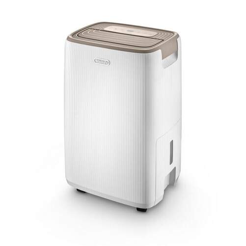 Deshumidificador DeLonghi DEP214 - 14 L/dia, 38db, Dep&oacute;sito 4L, Funci&oacute;n secado ropa, Blanco/beige