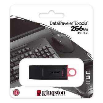 MEMORIA USB KINGSTON 256GB USB 3.2 EXODIA PINK