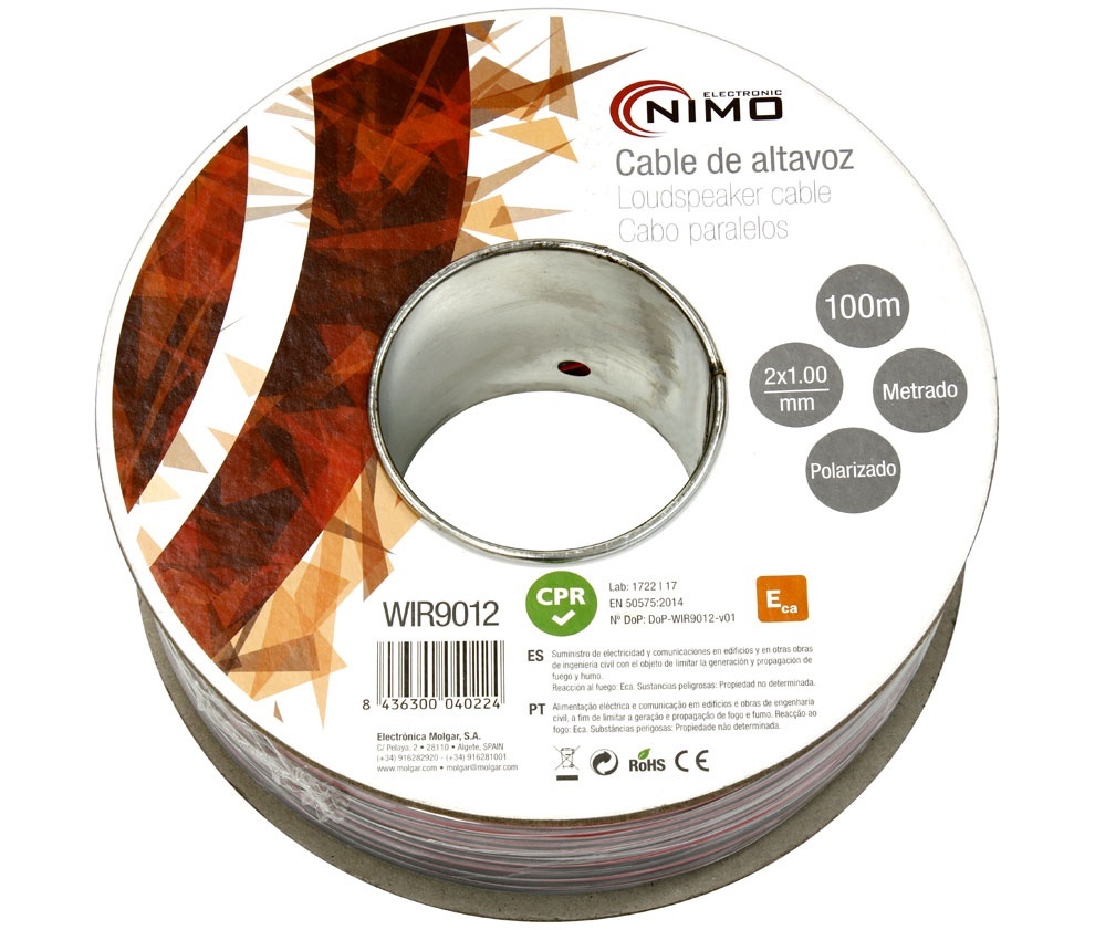 Cable Paralelo Altavoz nimo wir9012 bicolor 100 metros s0426521 de 100m