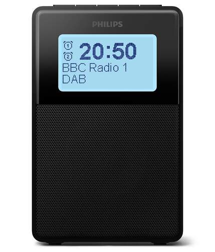 Radio reloj Philips TAR/5100 - Bluetooth, FM/DAB+, negro, despertador, 20 presinton&iacute;as