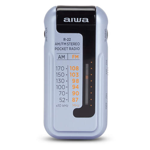 Radio Portátil AIWA R22SL - Radio AM/FM, Compacto, color plata
