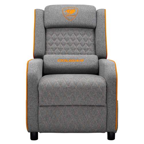 Sillón Gaming Cougar Ranger One Gray - Reclinable 95° - 160°, Cuero Sintético, gris y naranja