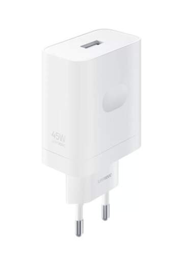 Cargador Realme 631451000012 - 1 entrada USB-A SuperVOOC de 45 W, Blanco