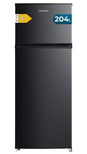Frigor&iacute;fico 2 Puertas Cecotec Bolero CoolMarket 2D 204 Black - Clase E, 204 L, luz LED, 143x55 cm