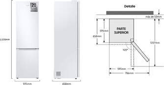 FRICOM. SAMSUNG RB38C605CWW/EF 203x60 NF BCO
