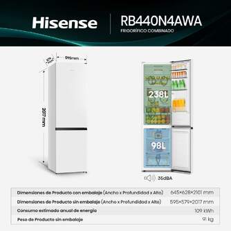 FRICOM. HISENSE RB440N4AWA 202x60 NF INOX