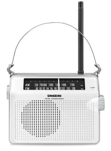 Radio portatil Sangean PR-D6 Blanco - Radio FM/AM, antena flexible, toma de auriculares