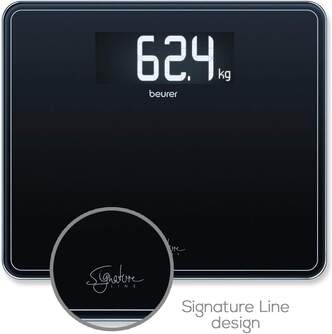 BASCULA BEURER GS410 NEGRA VIDRIO 200K GRAN LCD