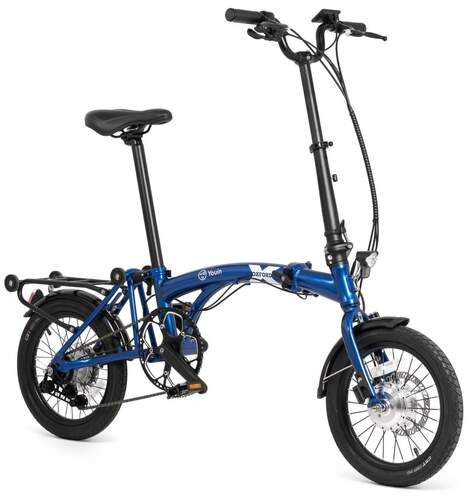 Bicicleta Eléctrica Youin Oxford Azul BK0600B - Plegable, 8 veloc., ruedas 16", 40km autonomía
