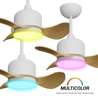 VENTILADOR TECHO SULION LILY 18W 56CM BCO/MADERA