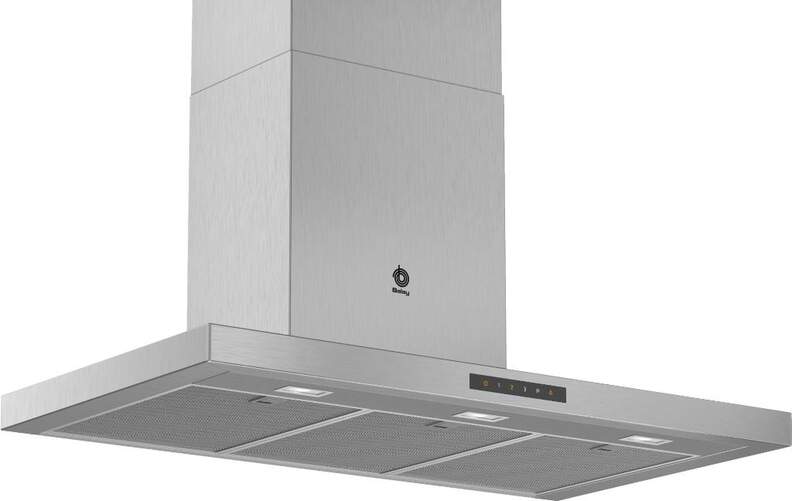 Campana decorativa 3BC997GX - 90cm, 55dB, 721m3/h, 4 Potencias, Interior Blindado, Acero Inox