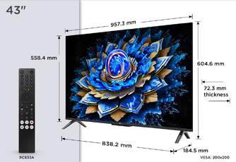 TV TCL 43%%%quot; 43T69C UHD QLED GOOGLETV DOLBY ATMOS