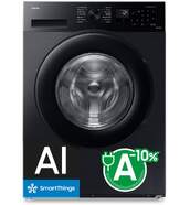 Lavadora Samsung WW90CGC04DABEC - Clase A-10%, 9 Kg, 1400 rpm, 52 dB, Negro
