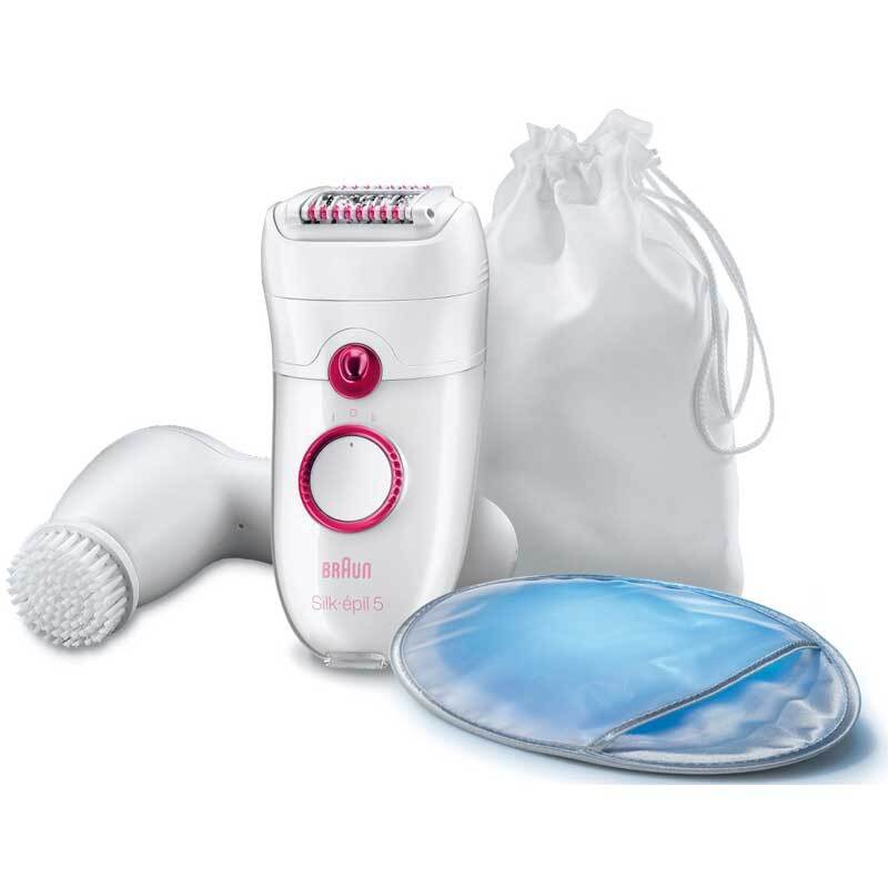 Depiladora Braun Silkepil 5329 + Cepillo de limpieza facial - Resistente al agua, 40 pinzas