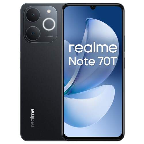 Realme Note 70T 4/64 GB Negro - 6,74", carga r&aacute;pida con 6000 mAh, 50+13 MP, Bluetooth 5.4