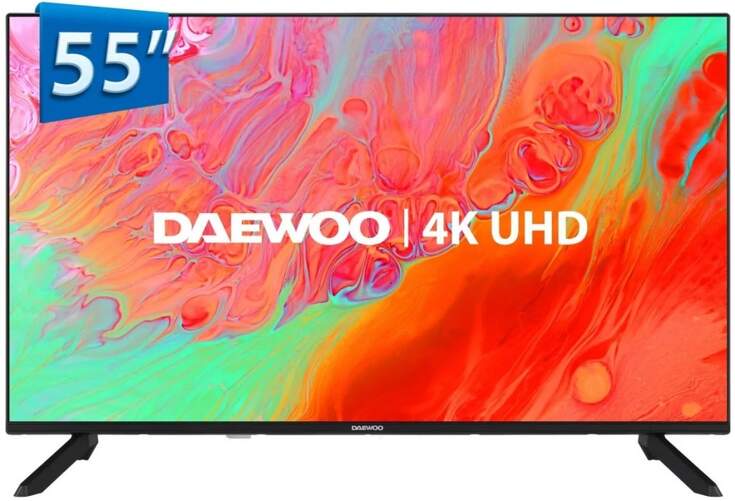 TV Daewoo 55" LED 55DM65UV - 4K Ultra HD, Smart TV VIDAA, Dolby Audio 20 W, HDR