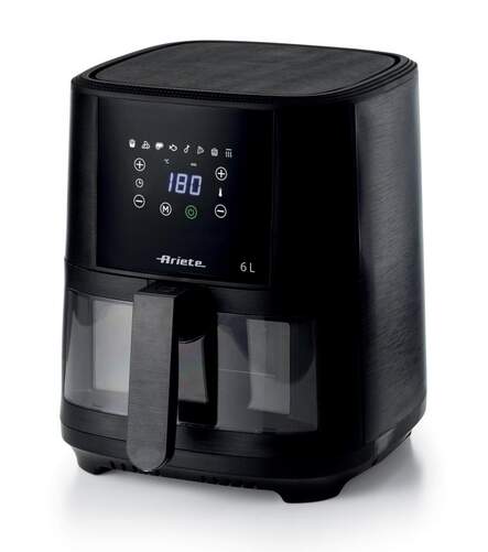 Freidora de aire Ariete 4626 6l - Ventana digital, 1300 W, freidora de aire caliente, negro