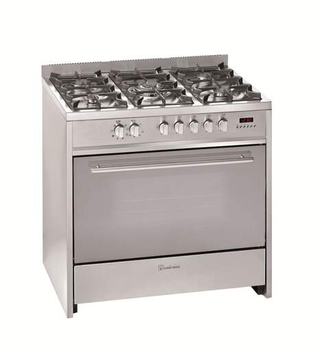 Cocina Gas Meireles E911X - 990 cm, Gas Butano, 5 Fuegos, 121 L, Clase A, Inox