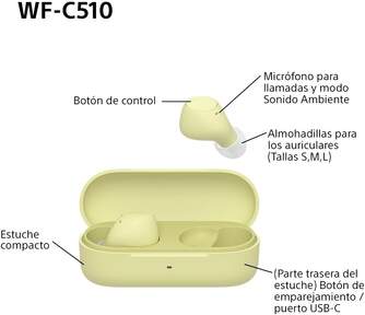 AURICULARES SONY WFC510Y TRUE WIRELESS AMARILLO