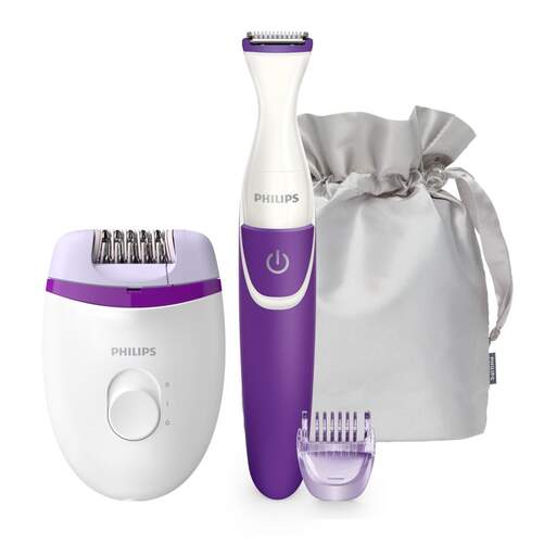 Depiladora Philips Satinelle Essential BRP505/00 - Con cable, 2 Velocidades, Perfilador, Bolsa