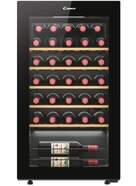 Vinoteca Candy CWC034 - 34 botellas, Clase G, 37 dB, 50-80% Humedad, Cristal, Negro